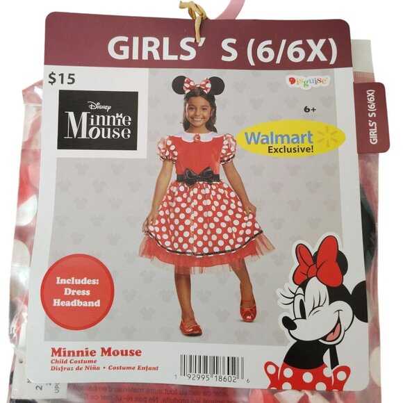 Disney Girls S 6/6X  Minnie Mouse Dress and Headband Complete Halloween Costume - Picture 2 of 7